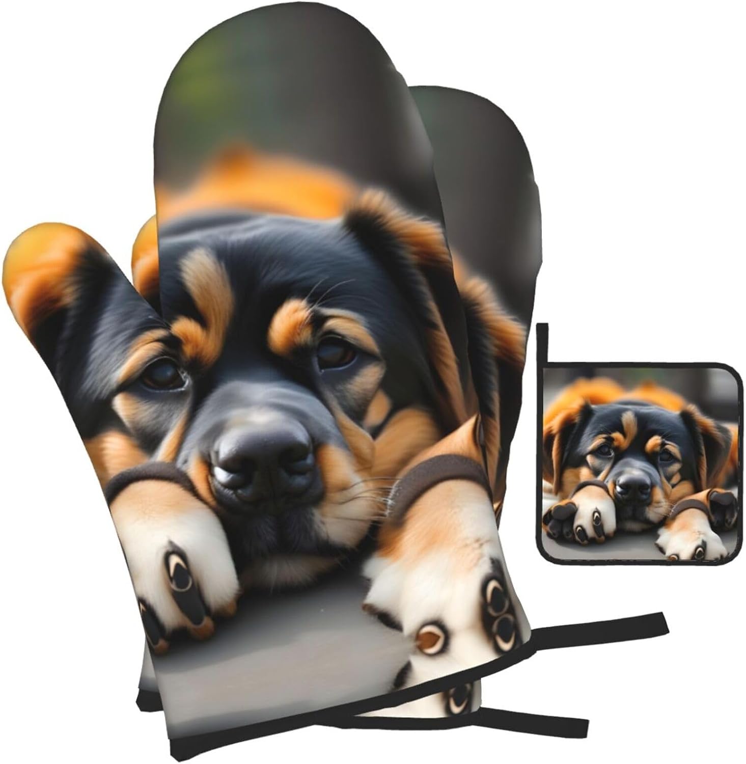 Lover Dog Paw Kitchen baking three piece set/oven gloves, fit for cooking, baking, steaming, and grilling