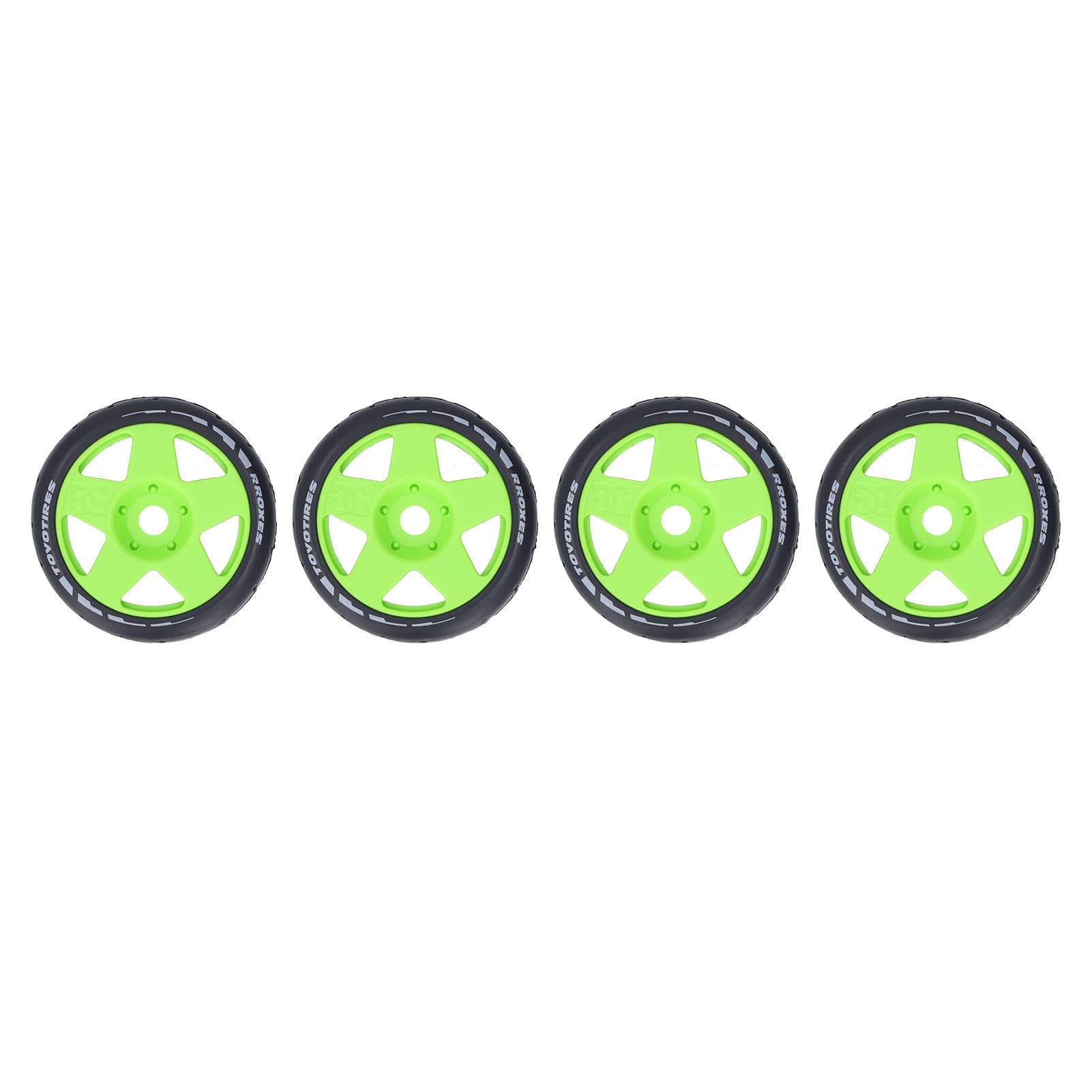 Rimes de Ruedas de plástico para Carreras 1/8 RELAS RC RC con neumáticos de Goma de Agarre Fuertes 4 pcs (Verde)