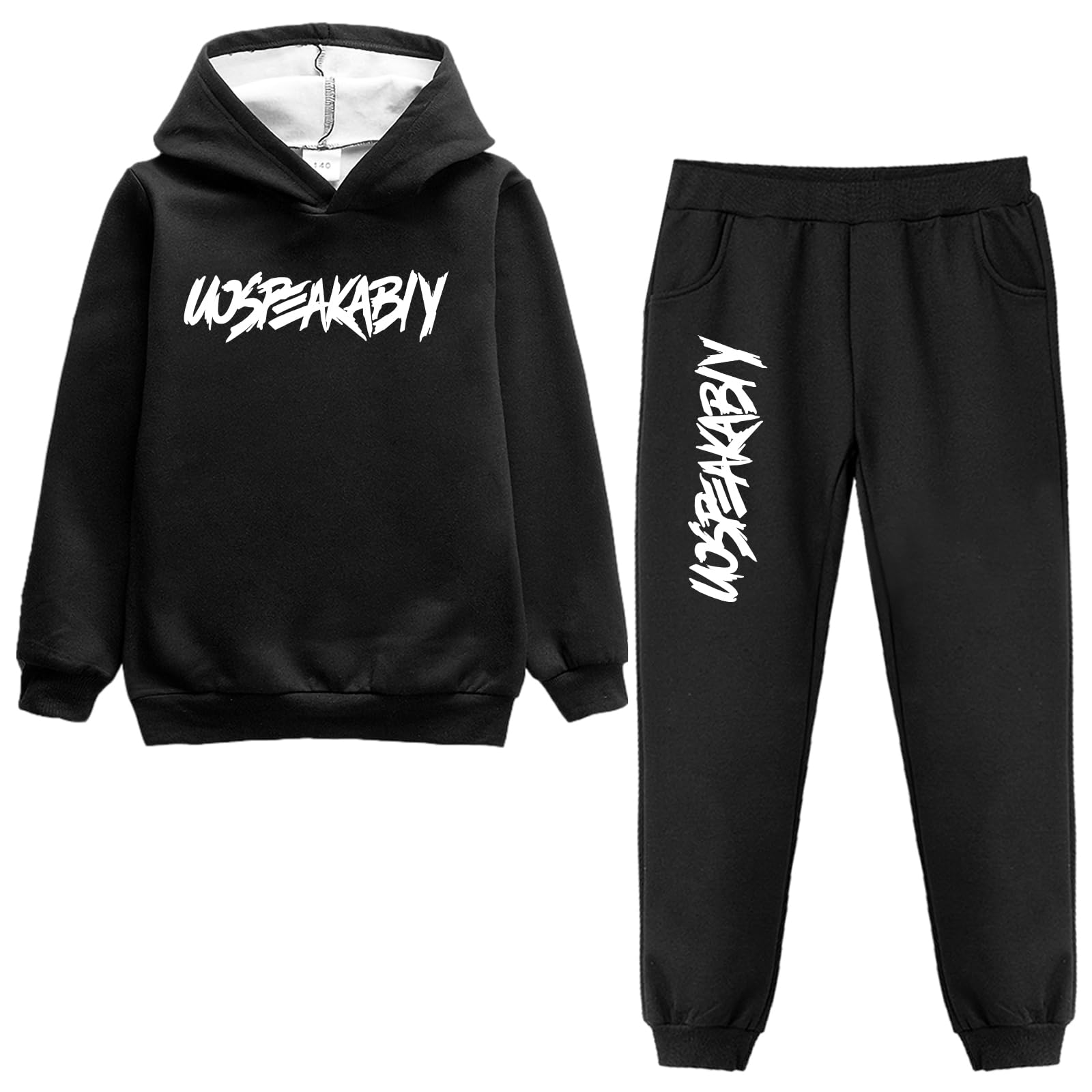 amropi Chándal Niños 2 Piezas Set Sudadera con Capucha y Pantalones Deportivo Jogging Conjunto Ropa 2-15 años — view 21