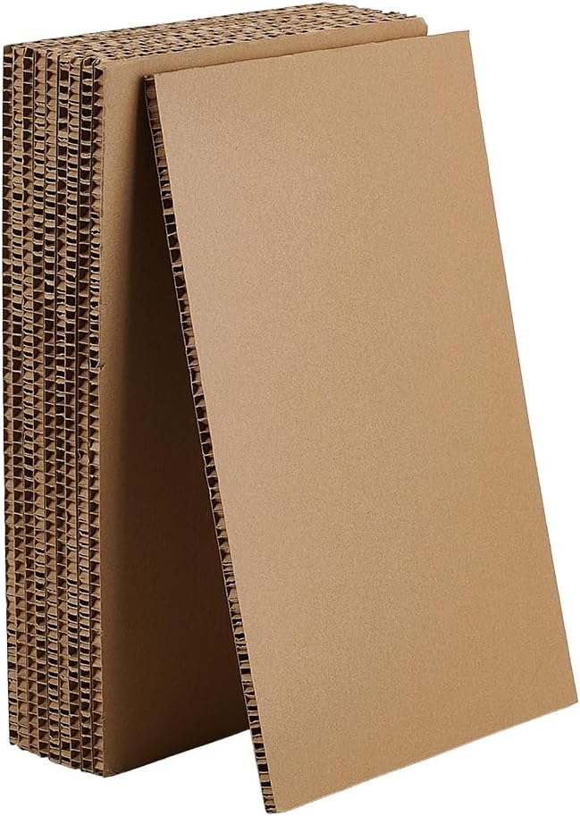 OLYCRAFT 10 Pack Honeycomb Kraft Panel 9x12 Inch Brown Cardboard Sheet Honeycomb Board Flat Cardboard Layer Pads Flat Square Inserts for DIY Projects Display Backing Art Craft Card Board and Packing