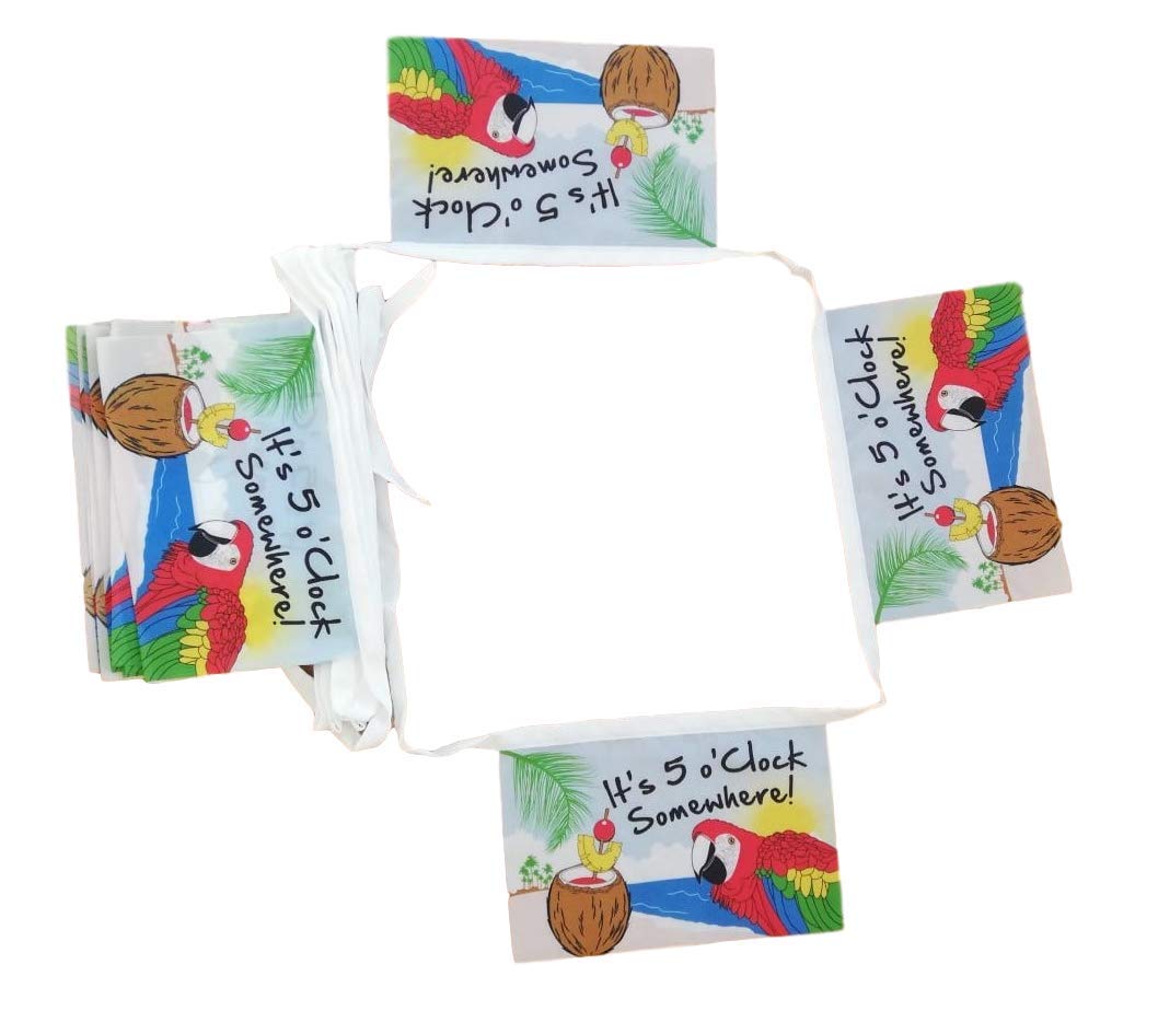 Flagsuperstore It’s 5 O’clock Somewhere Bunting - Party Cocktail Drinks - 6M 18 Flags - 100% Polyester - Party Cocktail
