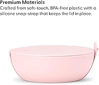 Vista 3 de W&P Porter Plastic Bowl Lunch Container w/ Protective Non-slip Exterior, Mint 1 Liter Lid & Snap-tight Silicone Strap Food Storage, Bento Box
