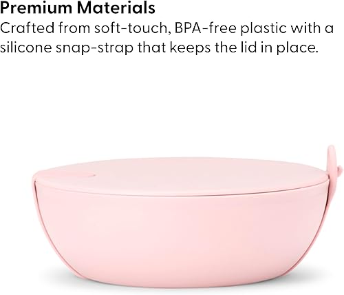 Vista 3 de W&P Porter Plastic Bowl Lunch Container w/ Protective Non-slip Exterior, Mint 1 Liter Lid & Snap-tight Silicone Strap Food Storage, Bento Box
