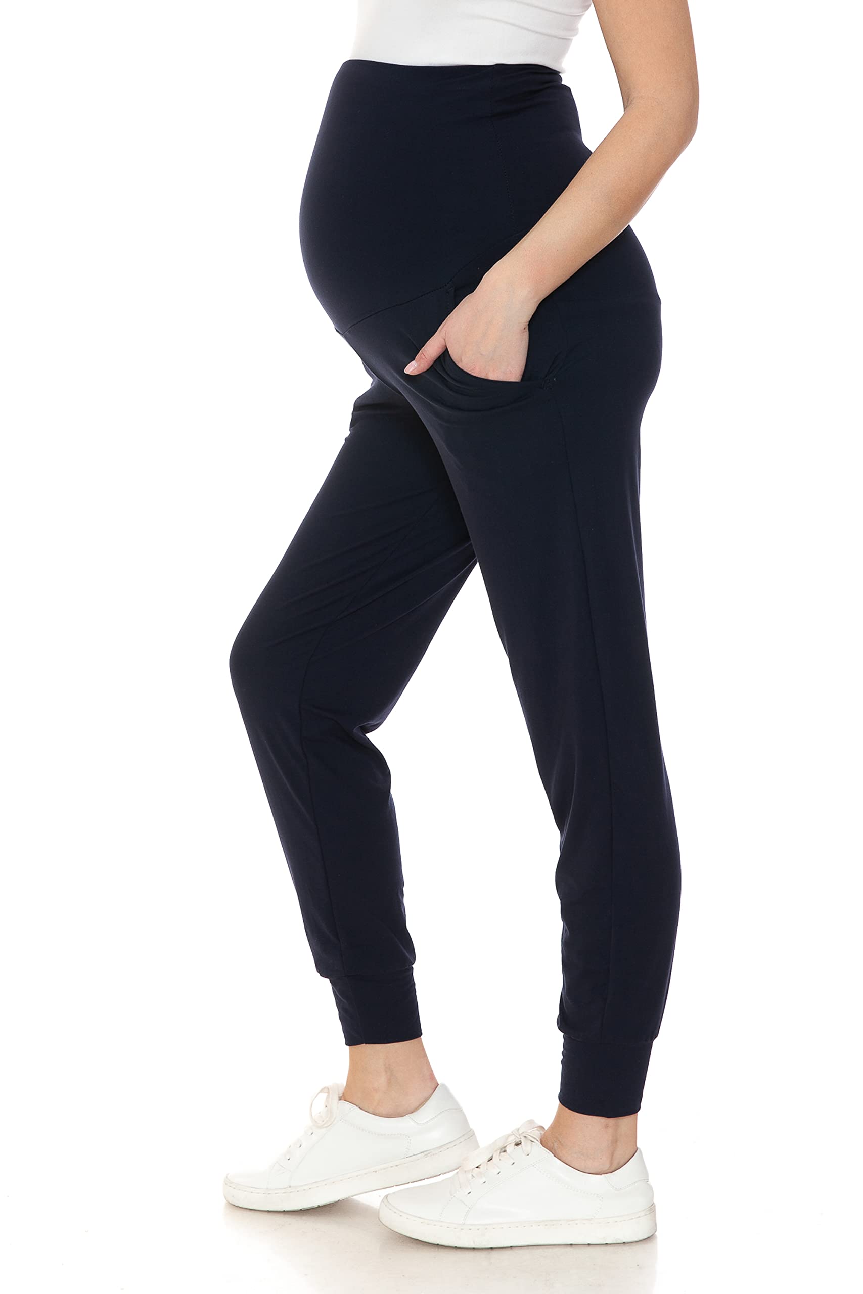 Leggings Depot Maternity Pants for Women Over The Belly Pregnancy Joggers Casual Lounge Pants