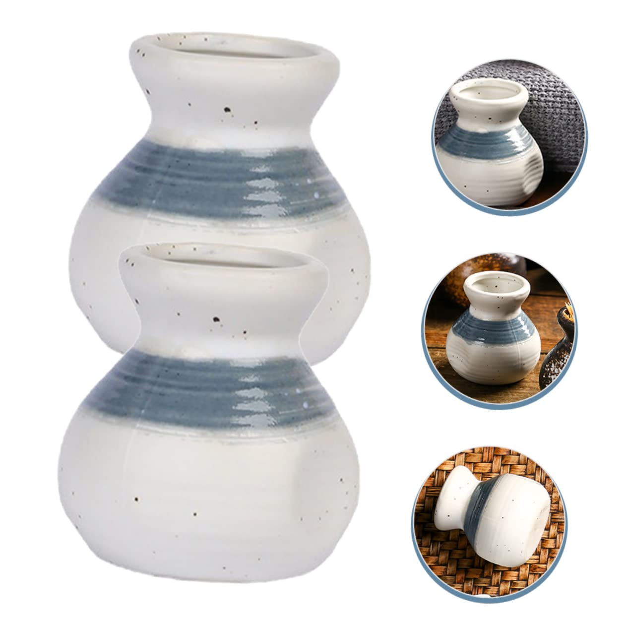 FUNOMOCYA 2pcs Toothpick Jar Vintage Toothpick Dispenser Modern Cup Toothbrushes Holder Matches Mini Vases Toothpick Storage Case Utensil White Decor Household Toothpick Holder Ceramics