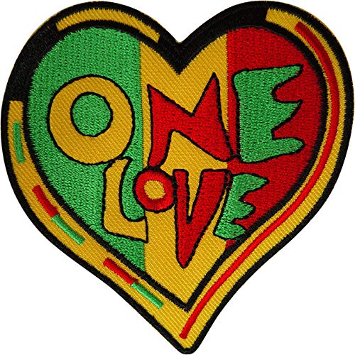 Rasta Heart Patch Iron Sew On Reggae Music Embroidered Badge Embroidery Applique #TOP2