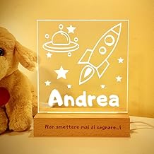 Personalised Lamp with Name | Baby Girl Newborn Night Light | Personalized Children's Night Light | Christening Gift for Baby Girl | Baby Shower Gift (Razzo)