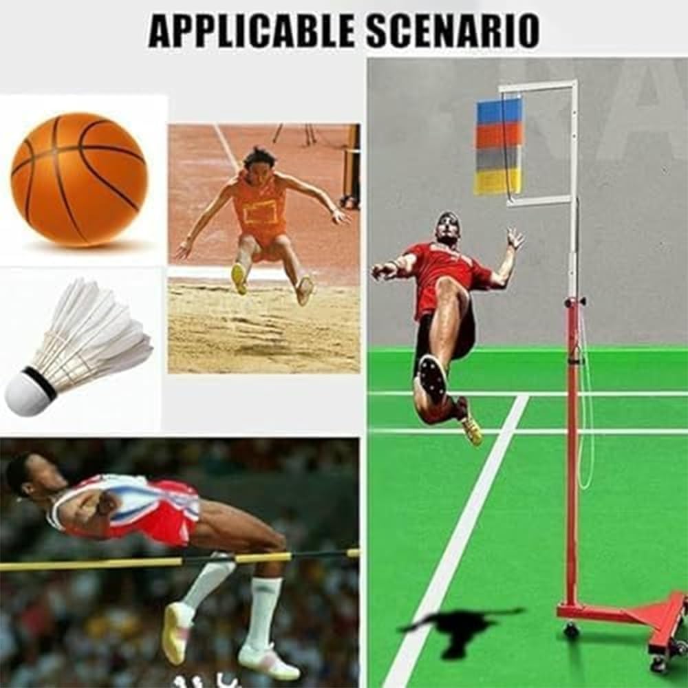 Strumento di misurazione del salto verticale, tester da pavimento con puleggia, altezza regolabile, reset rapido, per atleti, allenatori, scuola, palestra, fitness