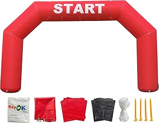 Sayok Arco inflable para exteriores, arco inflable, línea de meta, arco de carreras con soplador de aire para eventos publicitarios