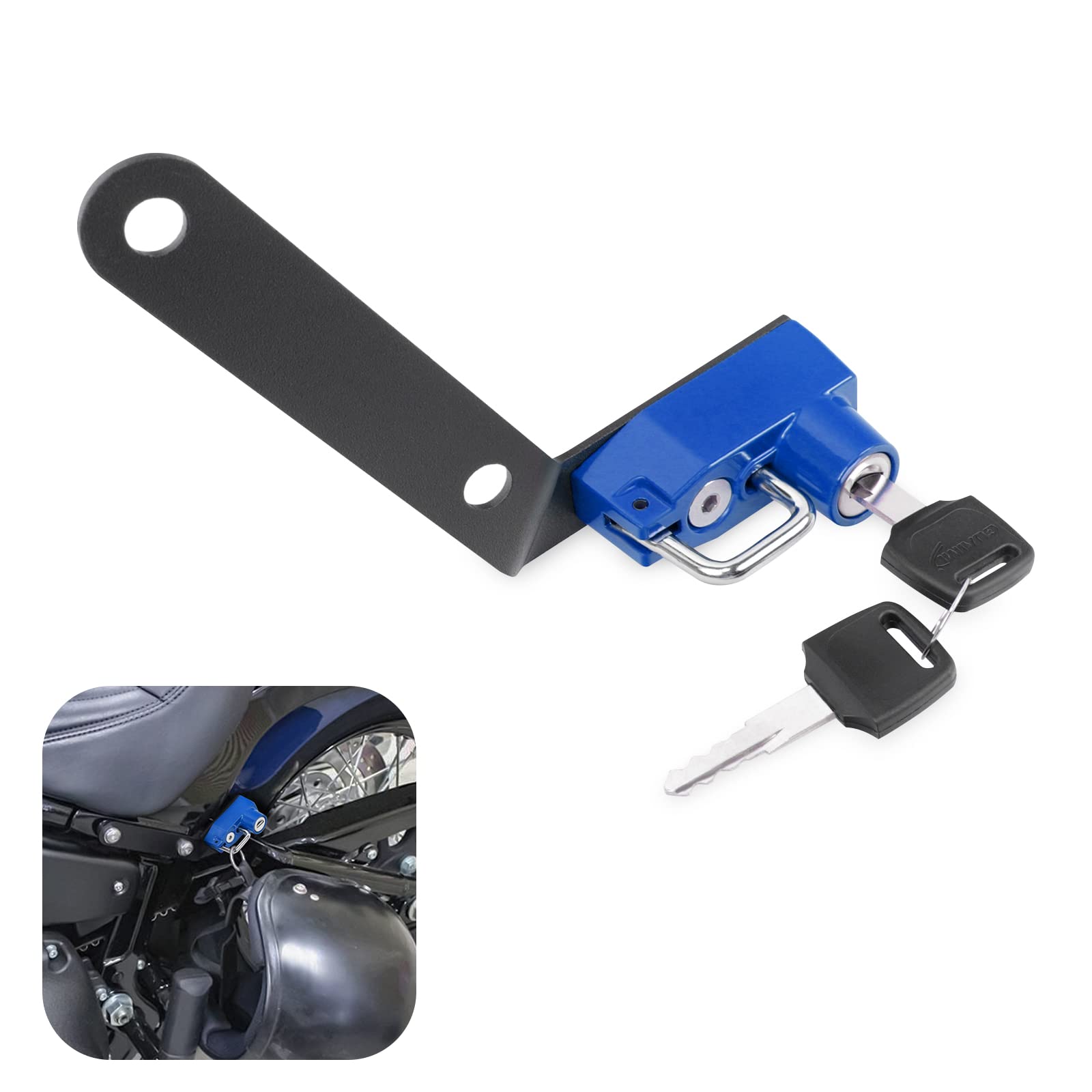 GUAIMI Helmet Lock Motorcycle Anti-Theft Helmet Security Lock for Harley Breakout (FXBR) 2018-2022 Street Bob (FXBB) 2018-2022 -Blue