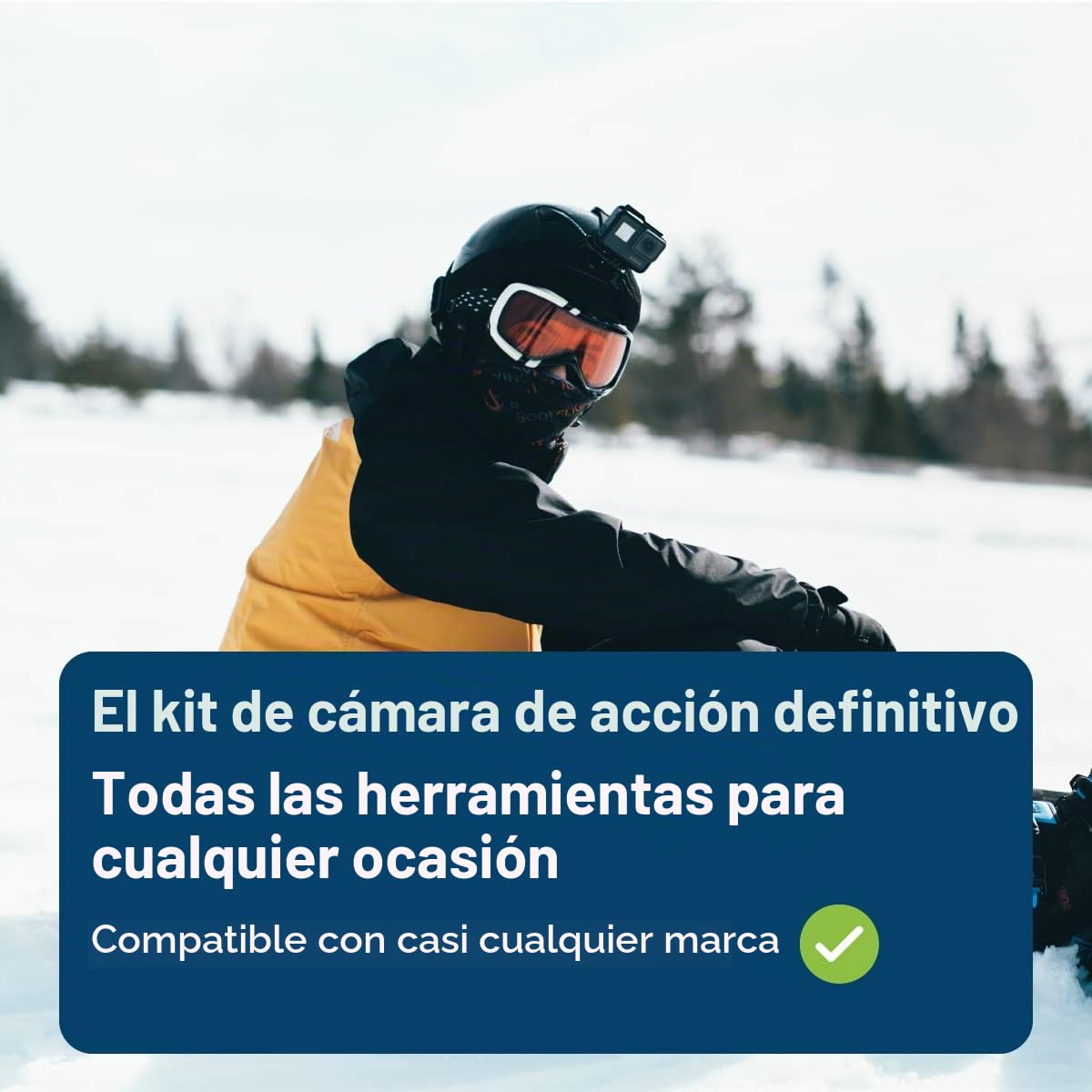 MMOBIEL Kit de Accesorios de cámara de acción 50 en 1 Compatible con GoPro Hero 11 10 9 8 7 6 5 4, GoPro MAX, Fusion, dji Osmo Action, AKASO, Insta 360, etc. - Incluye Soporte de Cabeza de cámara de