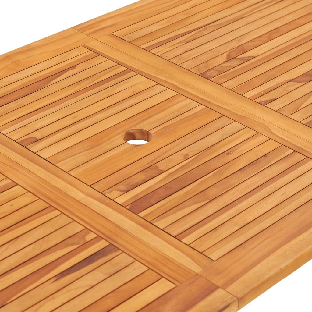 Juego de muebles de jardín de 7 piezas de teca maciza, mesa y sillas plegables, superficie pulida, fácil de limpiar, para terraza y patio