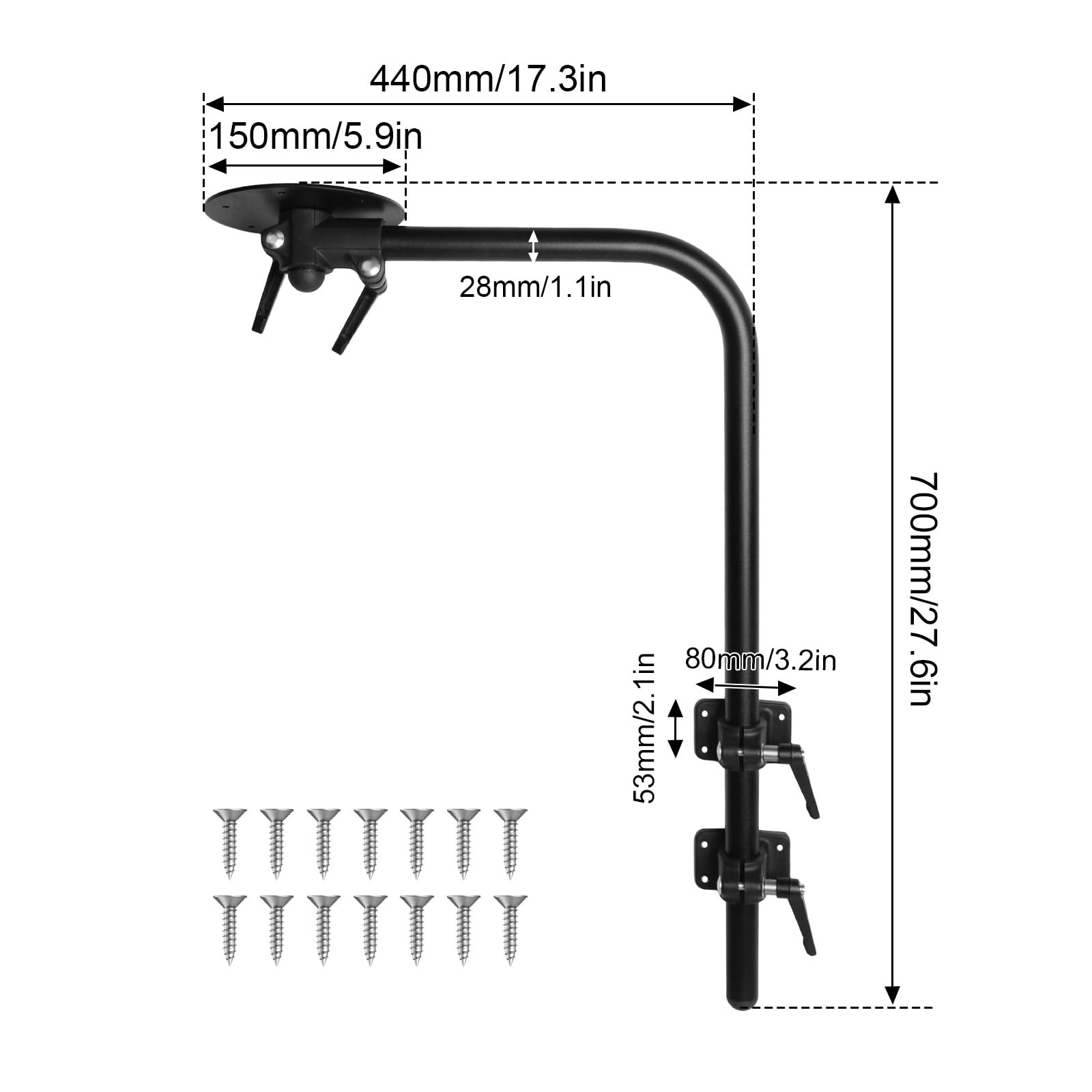 Ten system stołowy do jadalni do kampera z uchwytami na kubki, obrotową nogą na gęsiej szyi, łatwy w instalacji, regulowany stojak, wytrzymały uchwyt do kampera i jachtu, 61 cm x 40 cm