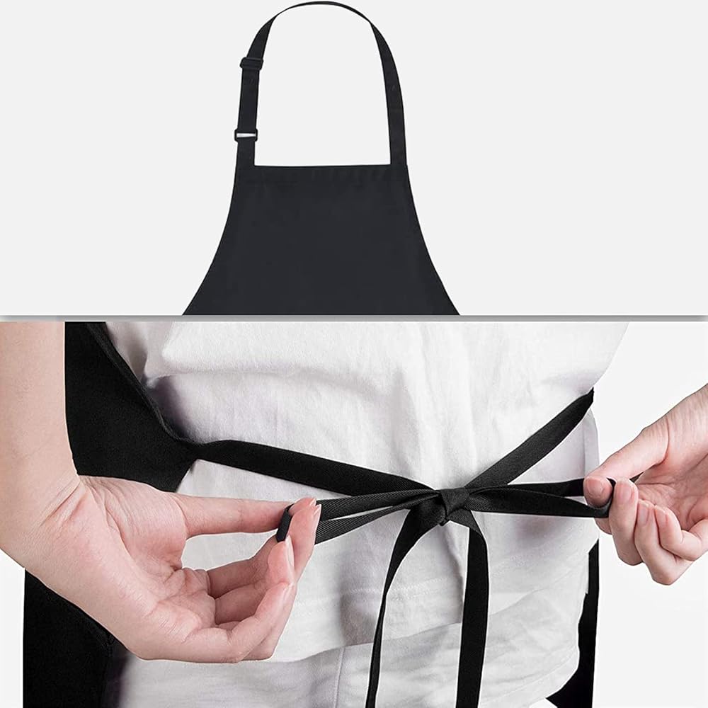 2 Grembiuli Da Cucina FunChaos Taglia Forte - Nero, Unisex, Con Tasche, In Poliestere Impermeabile, Per Cucina O Lavoro - Foto 12