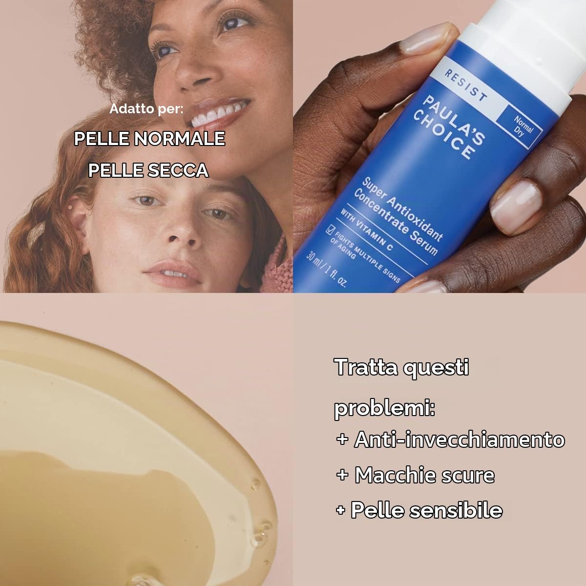 Paula’s Choice RESIST Siero Viso Antietà Antiossidante - Ultra-Idratante Trattamento Antirughe e Antimacchie - con Vitamina C - Pelli Normale o Secche e Adatto a Pelli Sensibili - 30 ml