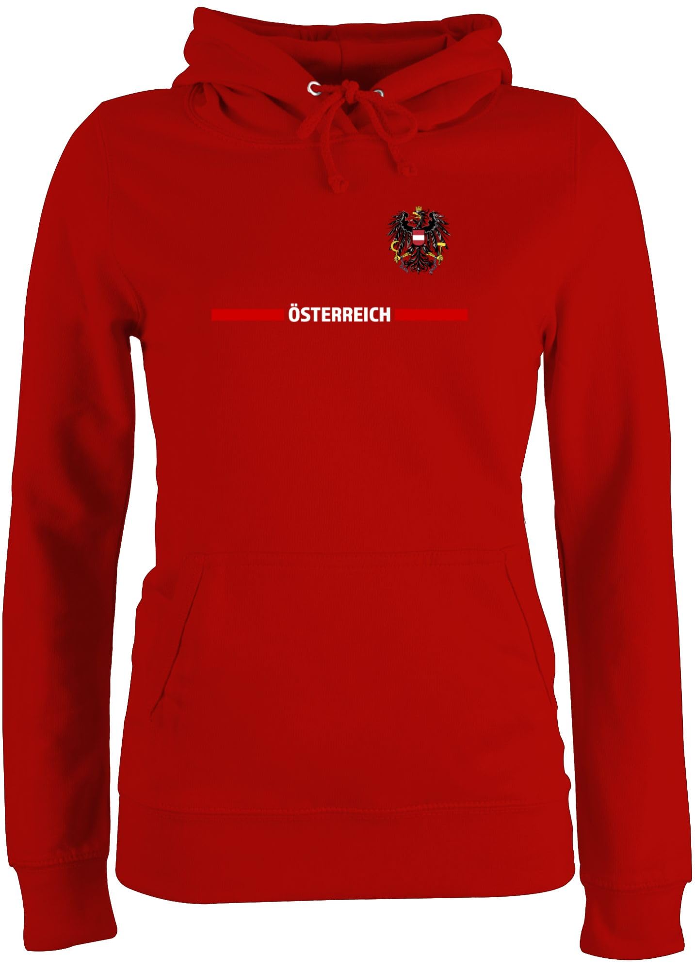 Shirtracer - Pullover Damen Hoodie Frauen - Fußball EM WM - Österreich Trikot Wappen | Österreicher mit Stolz | Österreichisches Fan-Motiv