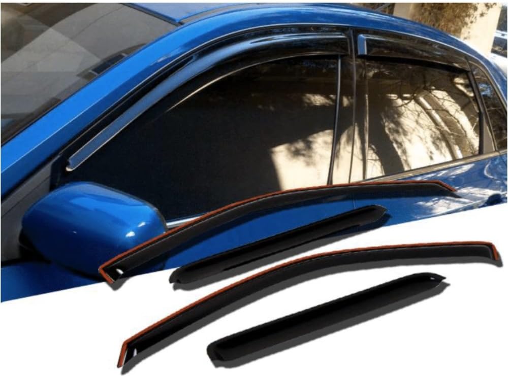 GGDZTMNB 4pcs Sun Rain Wind Deflectors Door Window Visors in Channel Mount Style Dark Smoke Tint for Chrysler for Pacifica 2004-2008