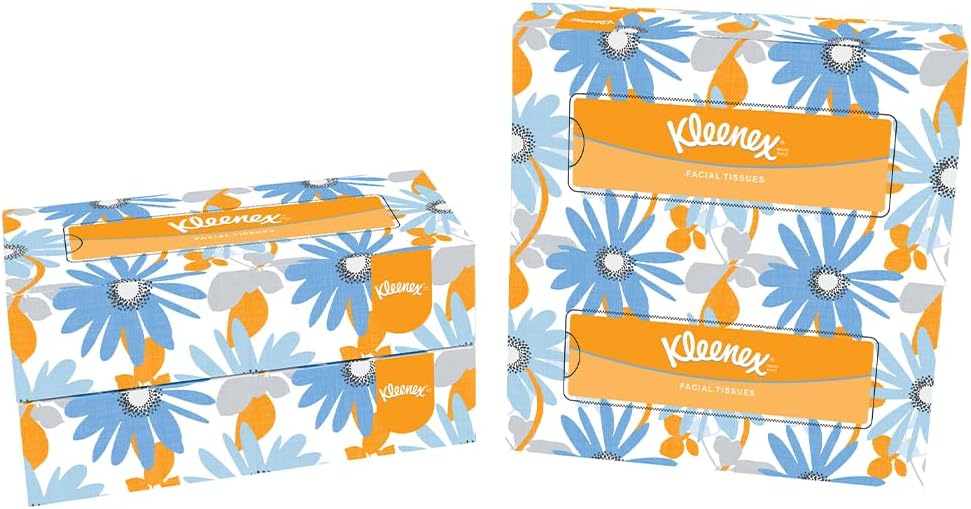 Kleenex® 2 ply Facial Tissue Flat Box, 100 Pulls, Pack of 4 (Total 400 Sheets) (60036)