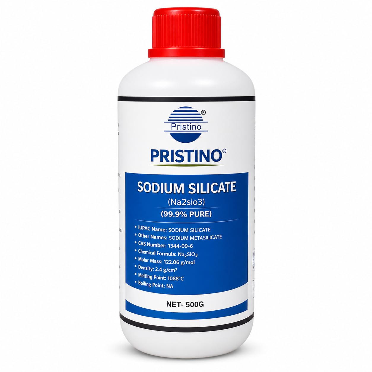 Pristino Sodium Silicate Liquid (Na₂SiO₃) 99.9% Pure | Industrial Grade Water Glass Solution | Multi-Purpose Adhesive, Cleaning & Sealing Chemical | High Purity Formula (500 Gram)-image-2