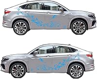 Vista 12 de Calcomanías decorativas talladas con flores huecas y mariposas, antiarañazos, para automóviles, furgonetas, SUV, camiones, juego de 3 piezas (negro)