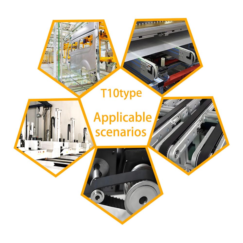 2 Pièces Courroie Synchrone Rubber T10, 60mm Largeur x 860mm Longueur, 86 Dents, pour Automatisation Industrielle, Machines CNC, Équipement Traitement Alimentaire, Transmission Haute Précision