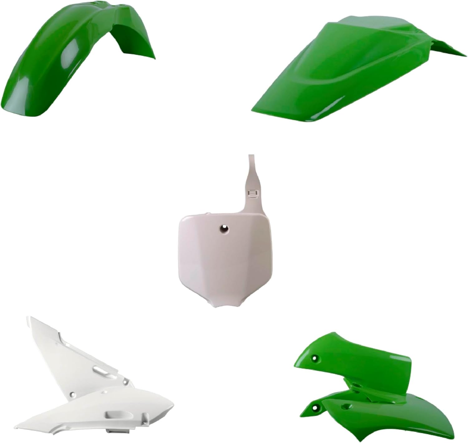 Polisport Motocross (MX) Replica Plastic Kit for Kawasaki KX 65 (2000-25) – OEM Quality, Durable, Flexible Green/White