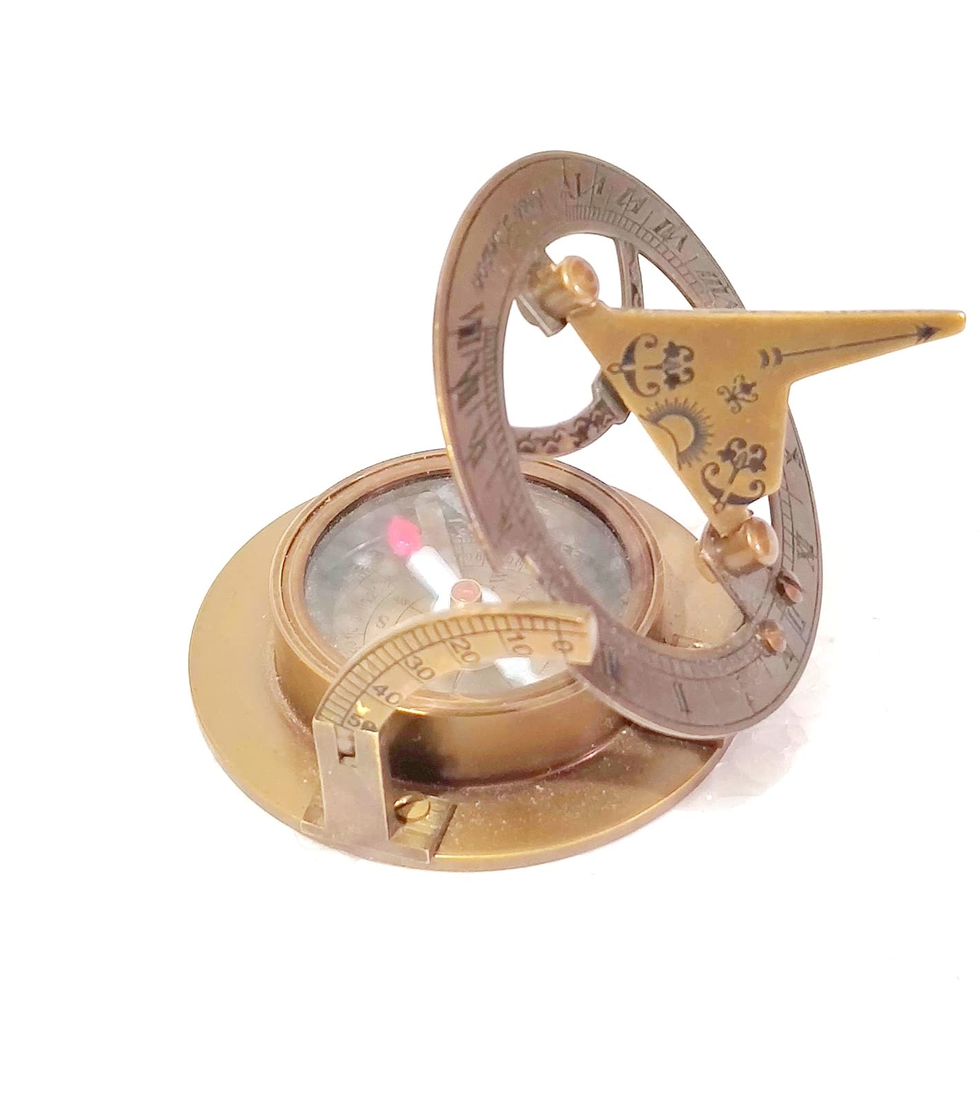 Montre-bracelet En Laiton Avec Boussole Et Cadran Solaire, Style Steampunk Et Navigation Antique