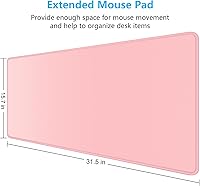 Vista 37 de Dapesuom Alfombrilla grande para mouse, alfombrilla de mouse para juegos extendida con bordes cosidos, alfombrillas de escritorio de tamaño completo