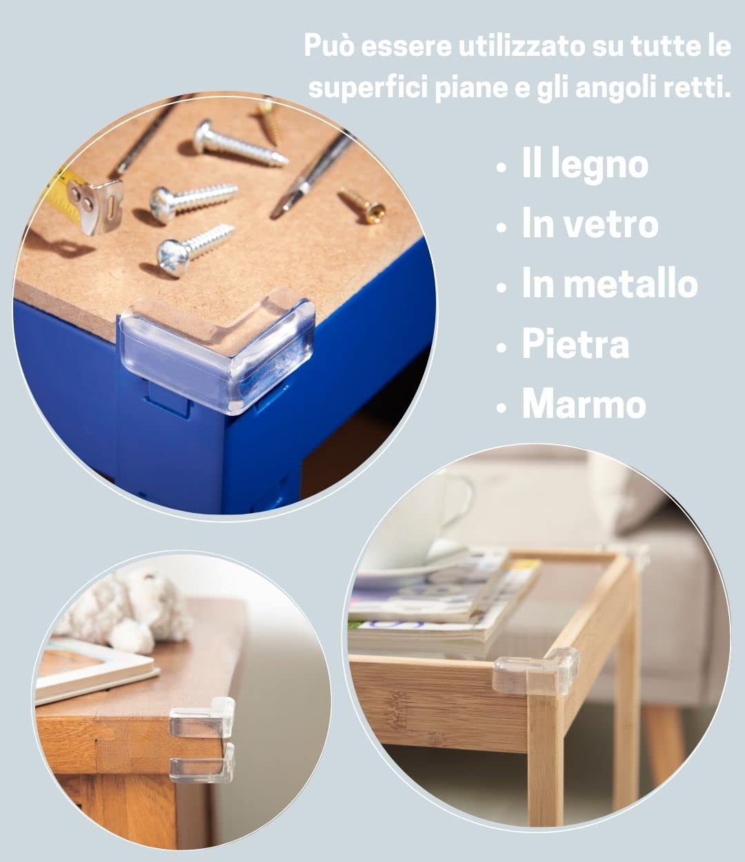 Haus Projekt Protezione adesiva per gli angoli mobili 8 pezzi trasparente resistente agli urti
