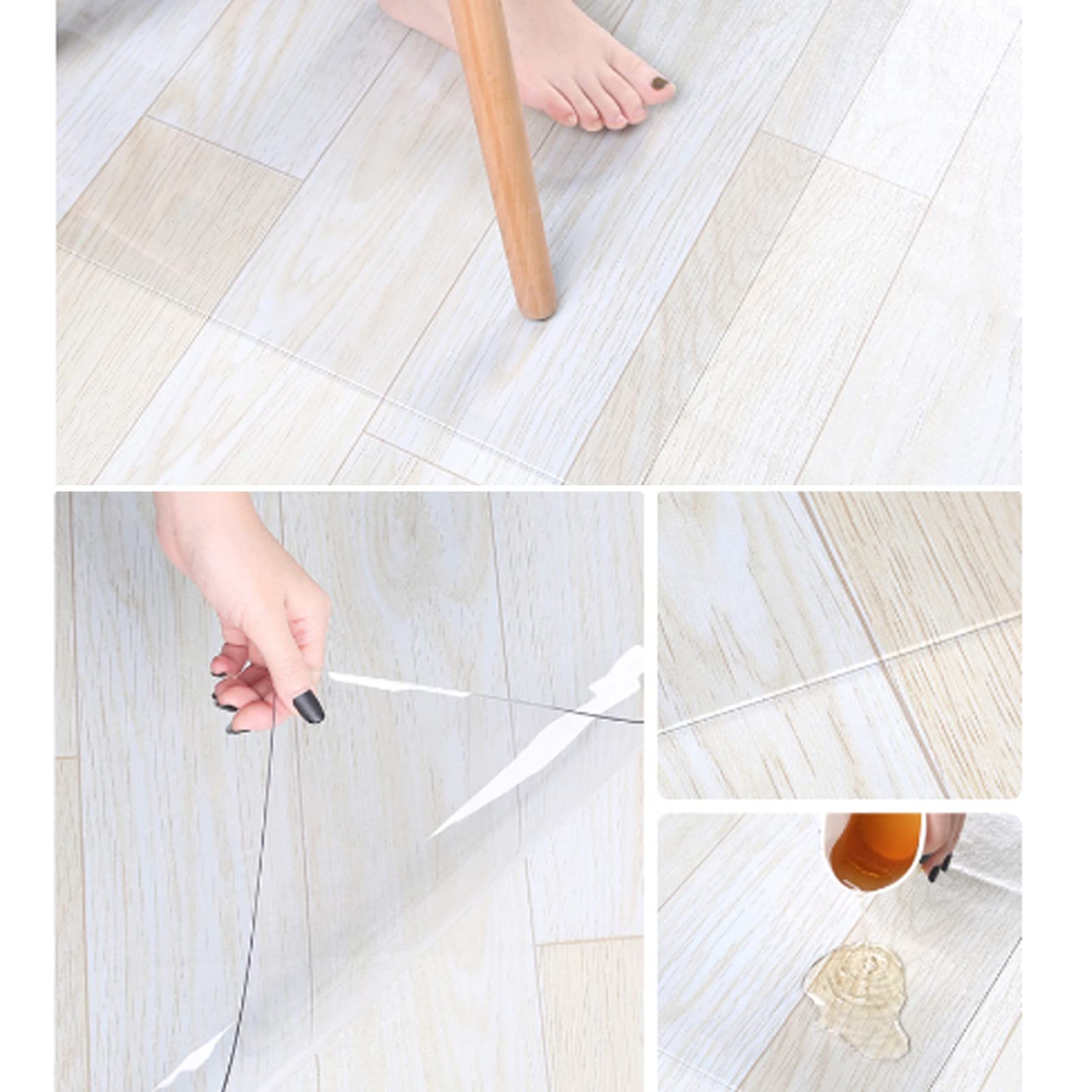 Tappetino in PVC trasparente per sedia per ufficio e casa, protezione per pavimenti in resina antigraffio (1,5 mm, 120 x 180 cm), ideale per pavimenti in legno, tappeti e taglierini