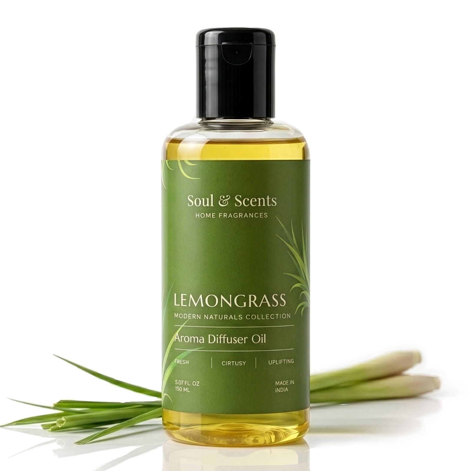 Soul & Scents 150ml Lemongrass Aroma Diffuser Oil | Infused with Essential Oil | Ideal for Aromatherapy, Meditation & Relaxation | Long-Lasting Fragrance Oil for Home, Bedroom, Office & Candles-image-15
