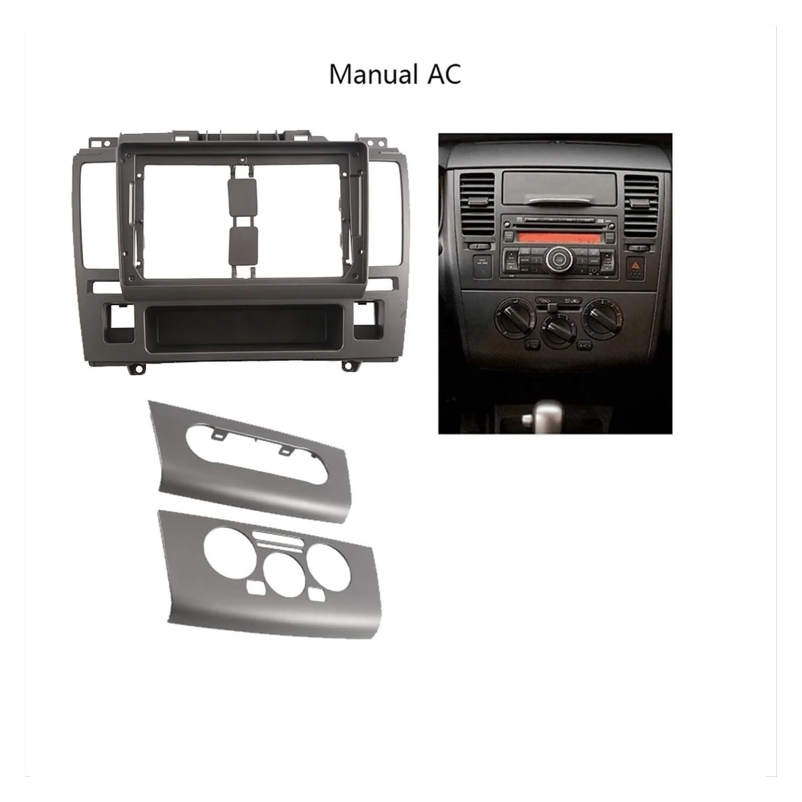 Mascherina Autoradio Cornice Stereo Cruscotto Automobile Dvd 9 Pollici 2Din Audio Fascia Trim Panel Stereo Lettore Android Cornice Navigazione per Nissan per Tiida 2004-2011