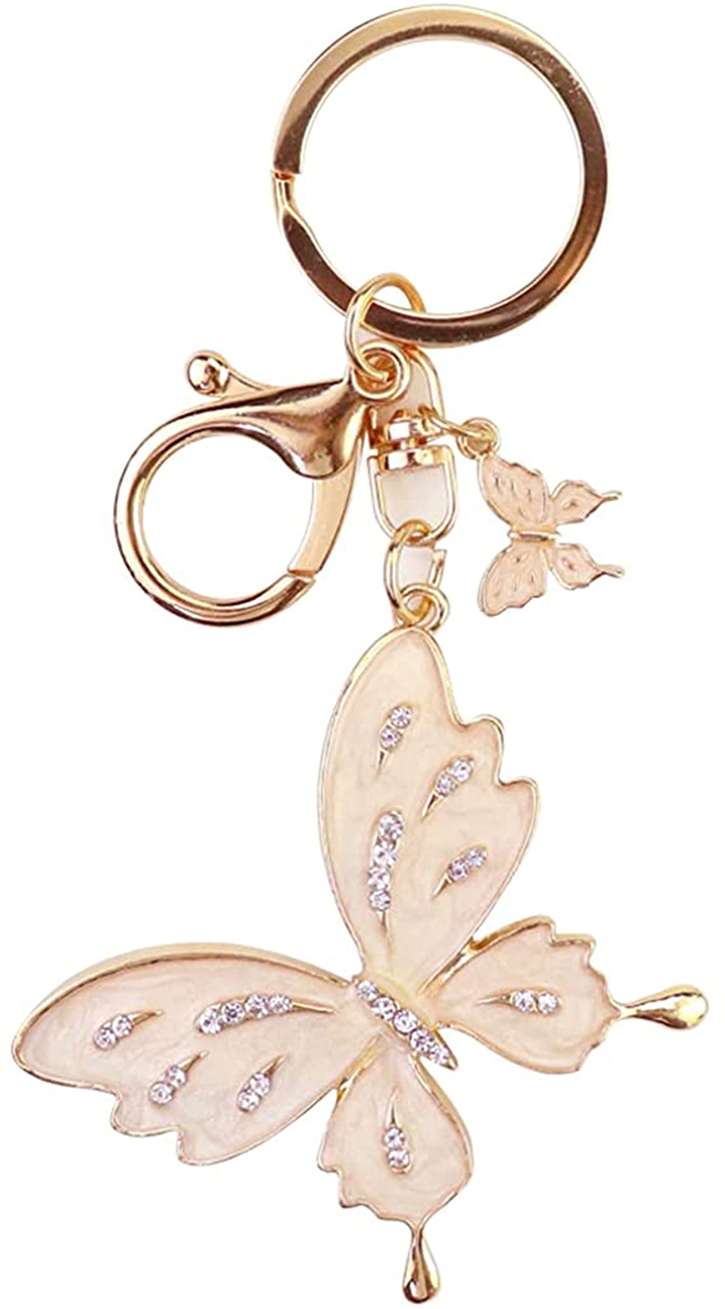ELECDONButterfly Keychain, Cute Key Chains,Butterfly Gift,Crystal Bling Diamond keychain,Butterfly Accessories for Women Car Keys