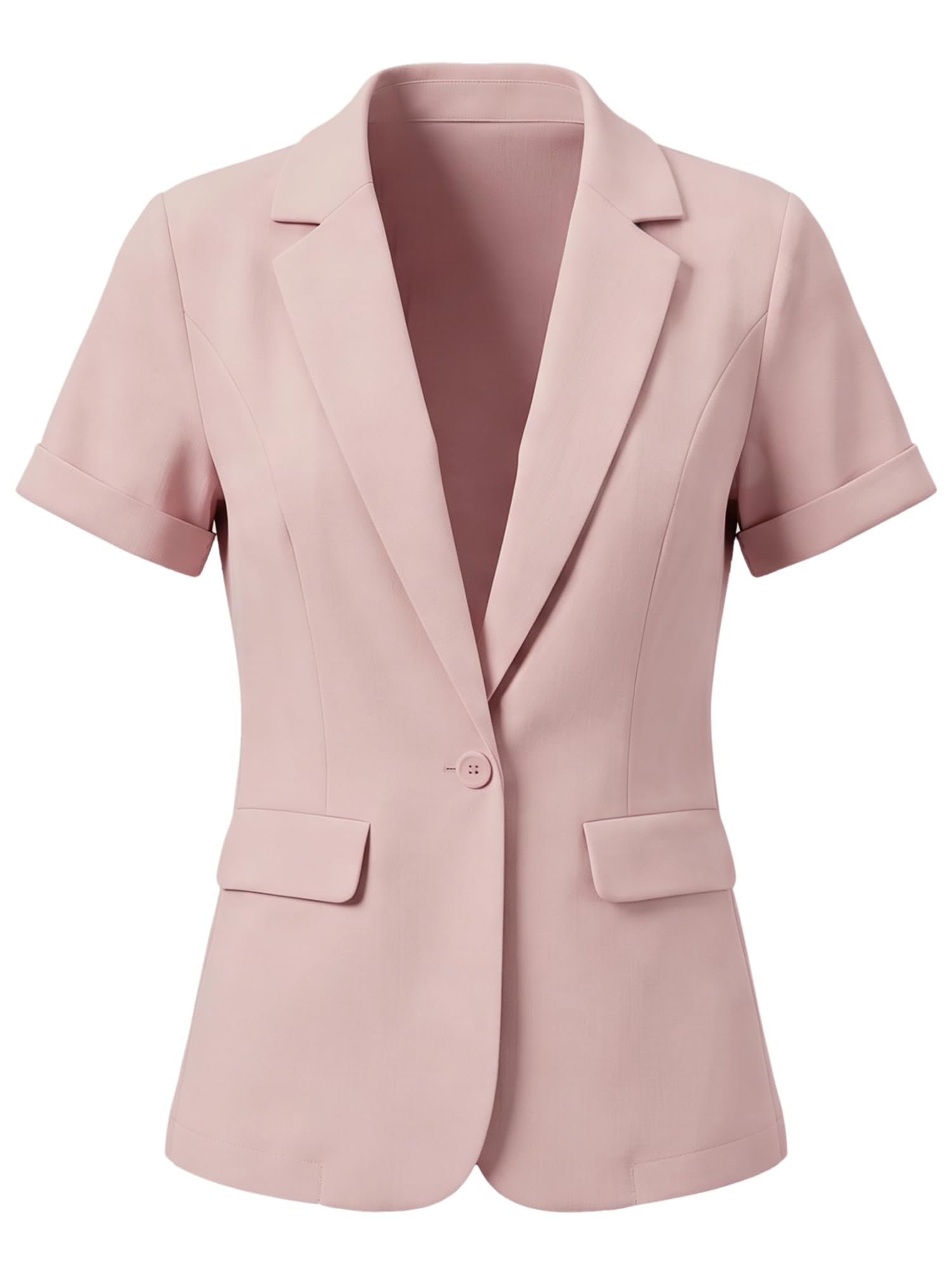 Allegra K Blazer Manches Courtes Femme avec 1 Bouton Veste De Costume De Bureau