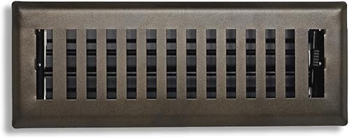 Registro de piso de acero de diseño contemporáneo de 2 x 10 pulgadas en acabado de bronce metálico para piso, cubiertas decorativas de ventilación