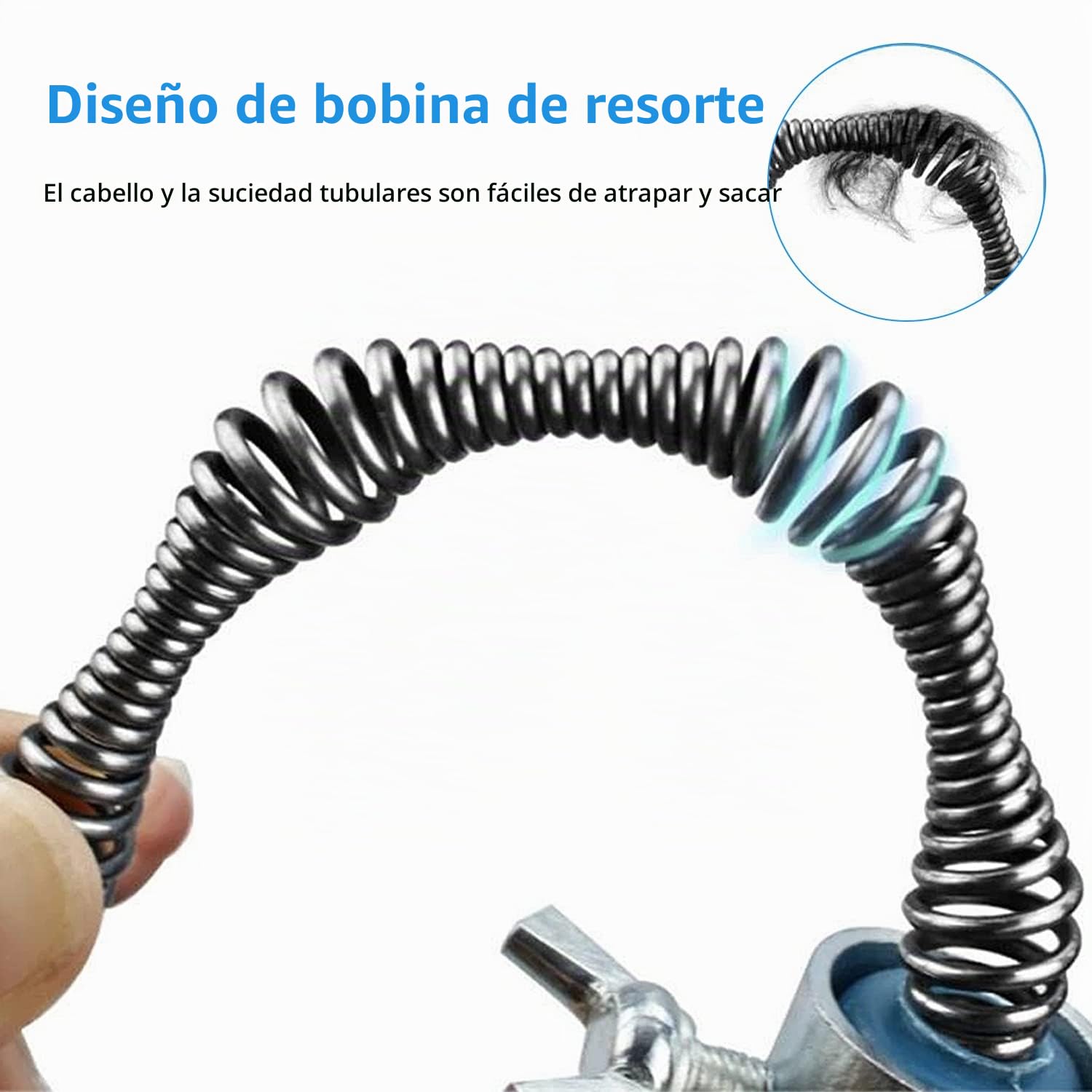 Desatascador Tuberias Profesional 13M, Manual Muelle Alambre Desatascador Tuberias, Desatascador de Desagües, Fontanería Snake Plug Desbloqueador, para WC, Cocina, Baño, Fregadero, con Guantes