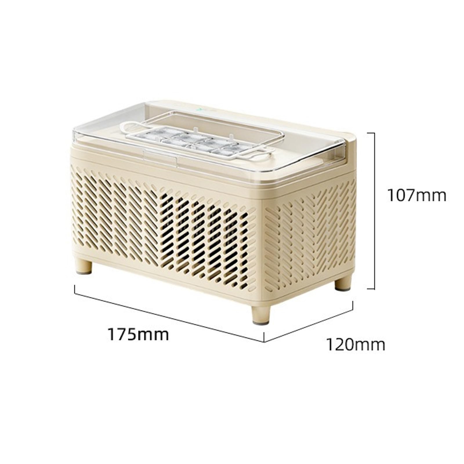 Mini Ice Maker,Prepara Hielo en 15-20 Minutos;Produce Cubitos de Hielo Cuadrados y Sólidos;Ideal Para Preparar Tus Propias Bebidas Frías,Para la Oficina,Fiestas y Mucho Más