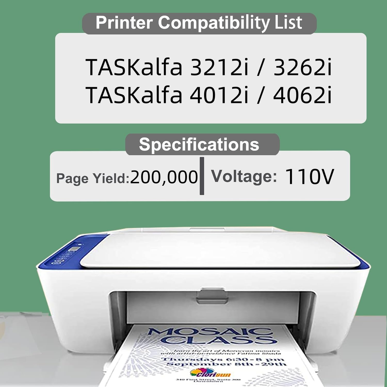 JUNTINE FK-7127 Fuser Unit Replacement for Kyocera FK-7127 302V693040 302V693041 Fuser Unit Compatible with Kyocera TASKalfa 3212i 3262i 4012i 4062i Printers(110V-200K,1-Pack)