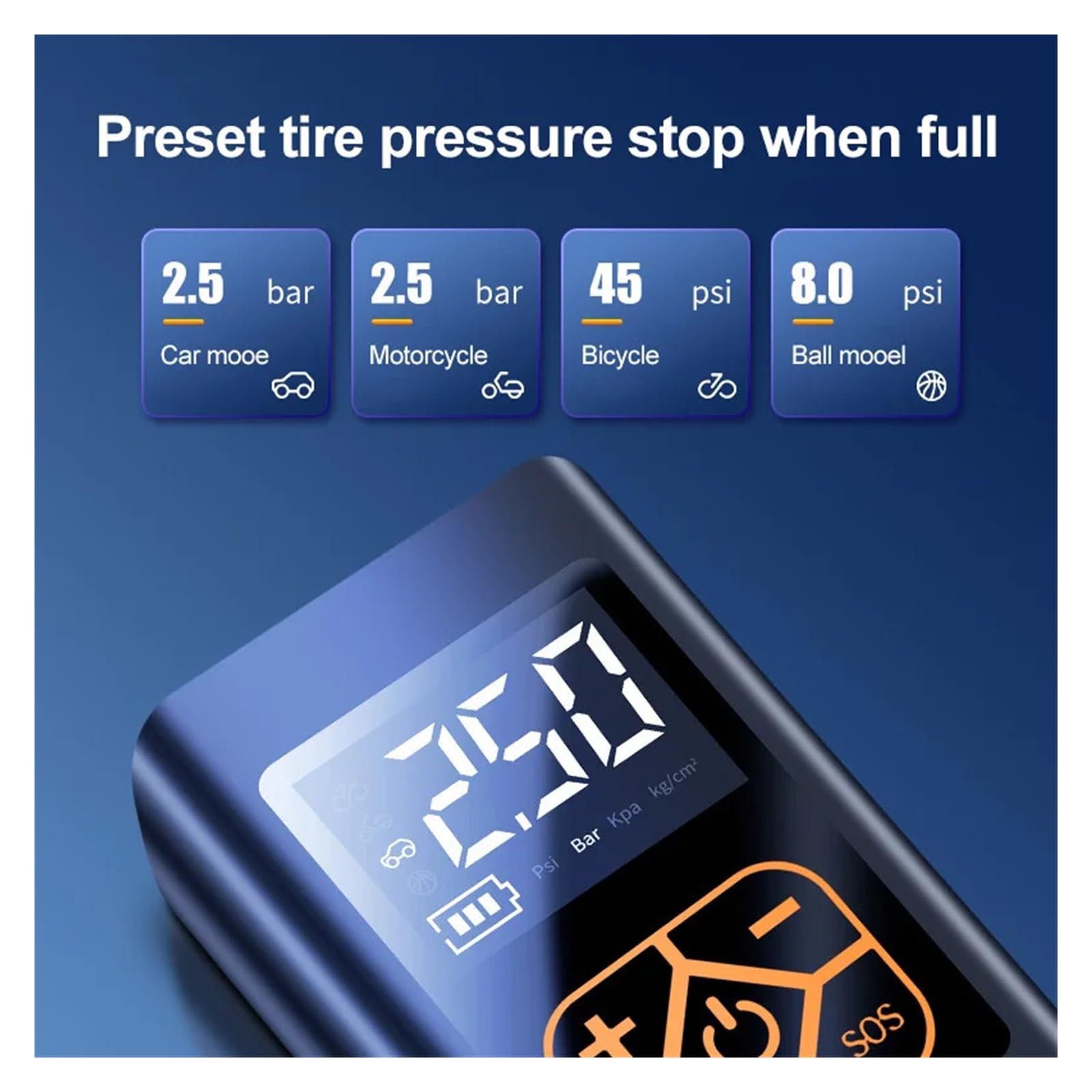 Pompa Di Gonfiaggio Dei Pneumatici 12V 150PSI 4000mAh Display Del Compressore D'aria For Auto Portatile Cablato Elettrico/senza Fili For Palle Di Pneumatici For Auto For Bici Da Moto Gonfiatore Rapido