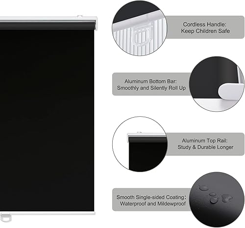 Miniatura 9 de AOSKY Persianas enrollables opacas para ventanas, sin cordones, para oscurecer la habitación, con aislamiento térmico, fácil de instalar, para el