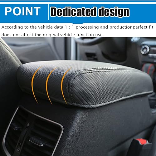 Miniatura 245 de Great-luck Leather Center Console Cover Armrest Pad,Protector Armrest Box Cover Accessories Keep Your Armrest in a More Comfortable Feeling(black