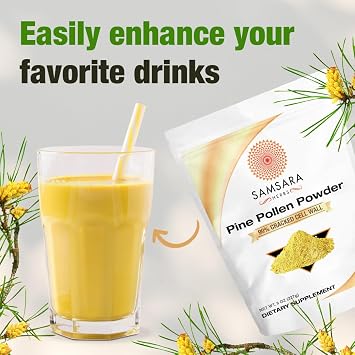 Samsara Herbs Pine Pollen Powder Wild Harvested - 99% Cracked Cell Wall (4oz/114g) Supports Healthy Energy & Longevity