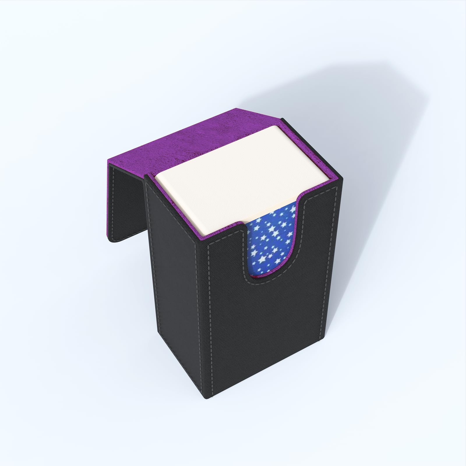 Boltquan Black Tarot Card Holder, Purple Interior, Fold-Top Box Case with Magnetic Lid, Fits Rider-Waite Deck - Image 4