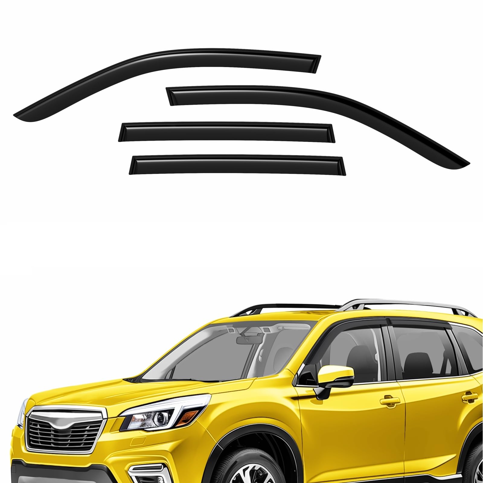 Extra Durable Window Deflectors Tape-On Window Visors Rain Guards Fit for Subaru Forester 2019-2024, Sun Visors, Wind Vent for Shades, Exterior Car