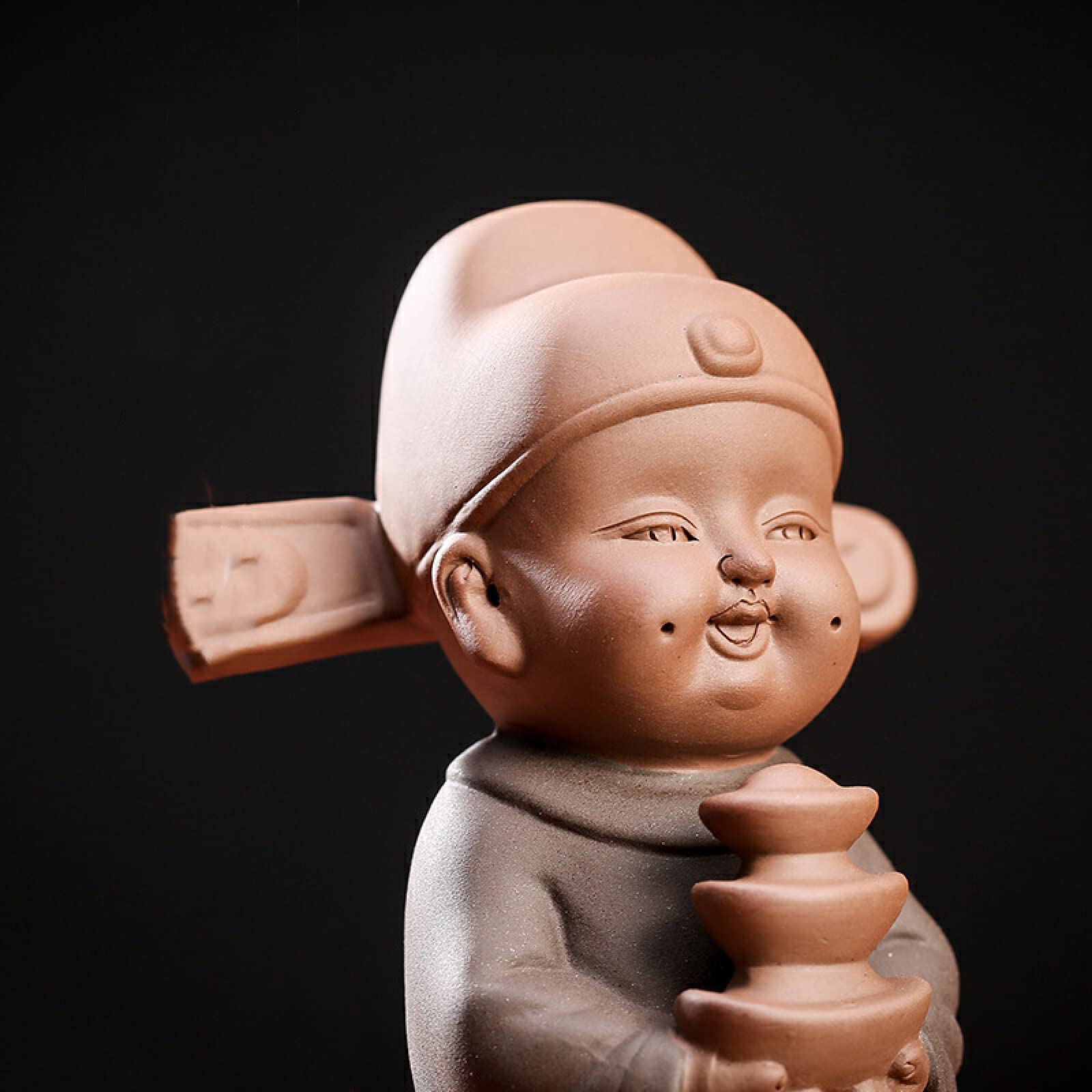 Rzeźba Ceramiczna Figurka Chłopca Zisha Figurka Ręcznie Rzeźbiona Dekoracja Statua