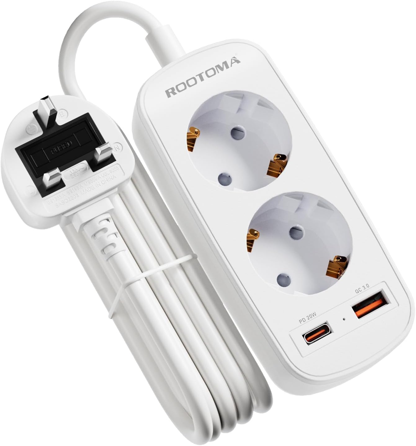Adapter England Deutschland Stecker, Reiseadapter UK mit PD20W USB Schnellladung, 2-Fach Steckdosenadapter England Typ G 1,5 m Kabel UK Adapter für UK, London, Ireland, Zypern, Dubai, Singapur