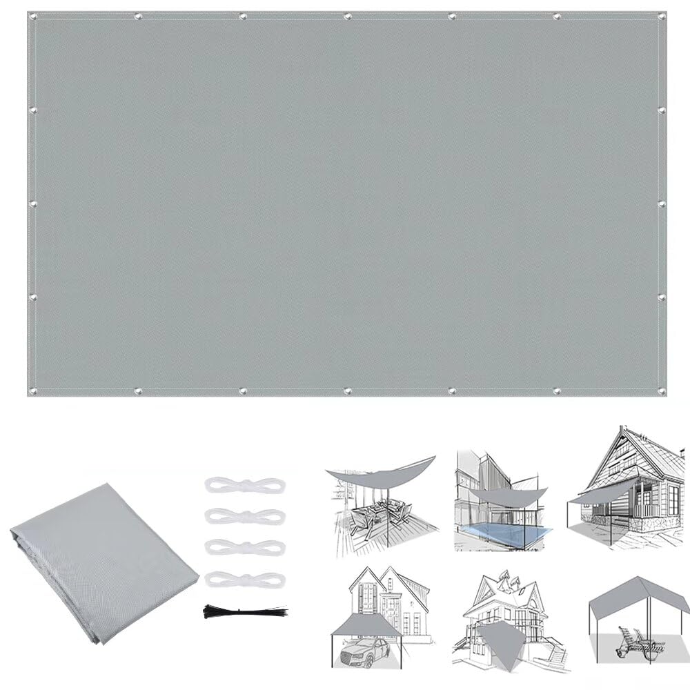 Rectangle Sun Sail Shade Waterproof 2.5x2.5m - Outdoor Sun Shade Sail Canopy with Eyelets UV Protection for Backyard, Pool, Patio & Garden Activities and Family Use (Light Grey)