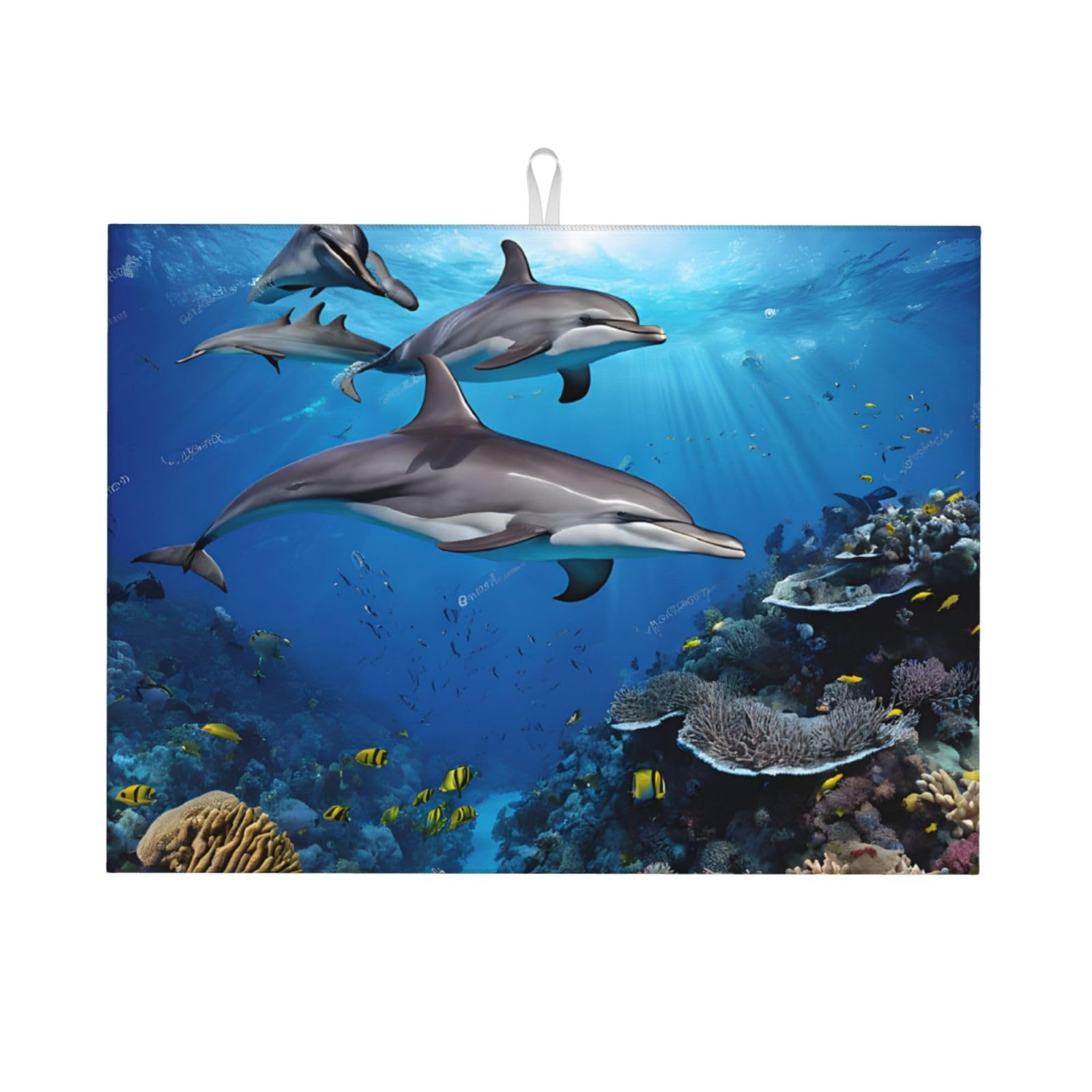 Killer Whale1print Dish Drying Mat, Microfiber Dry Pad, Quick-Drying Dish Drainer Board Mat For Kitchen Counter-Top Tabletop Accessories,24x18 Inch