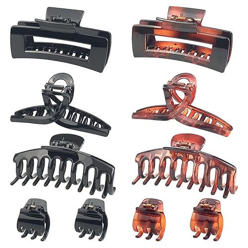 ECADY Juego de pinzas para el cabello, varios tamaños, 10 pinzas de sujeción fuerte y pinzas para el cabello para todo tipo de cabello, accesorios