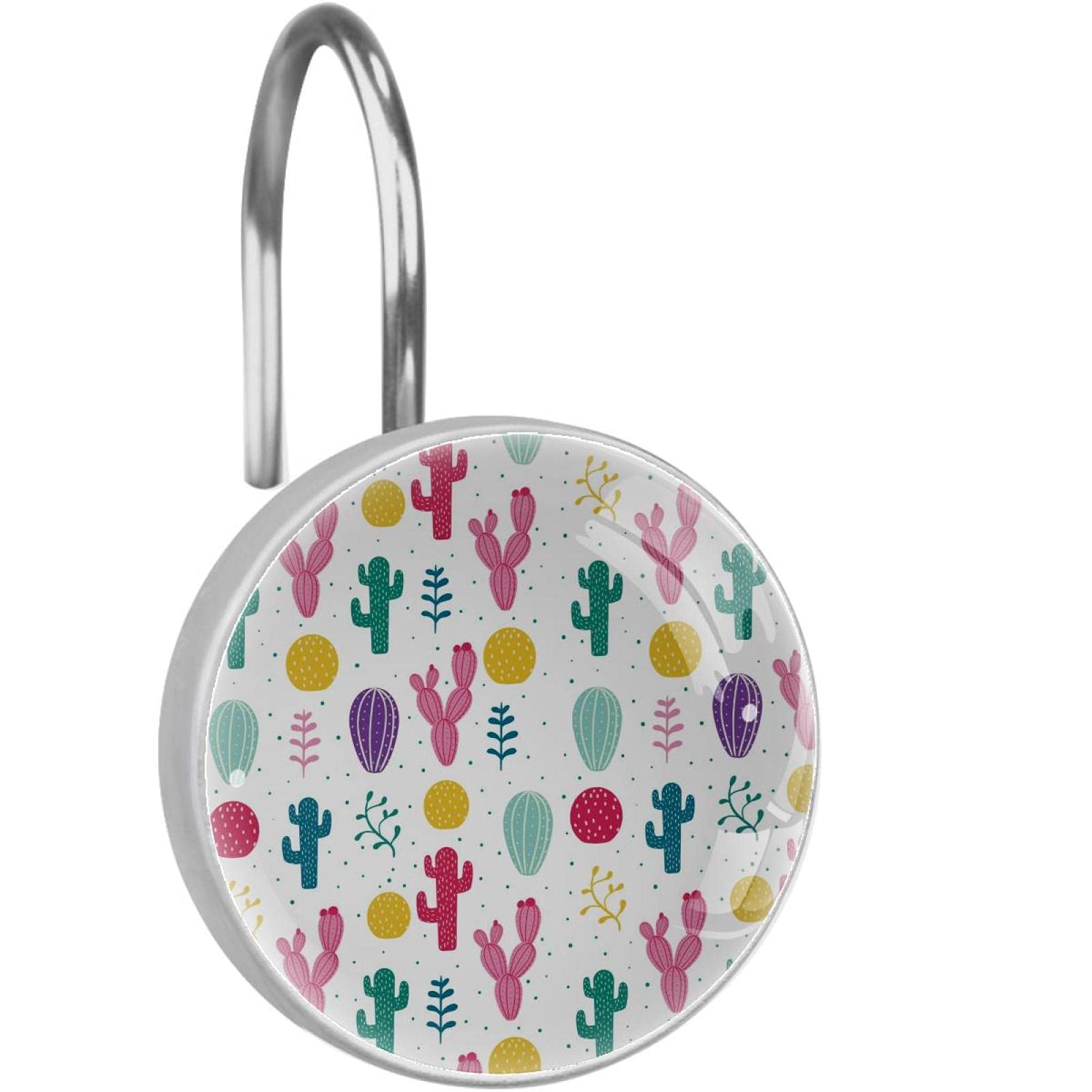 Anneaux de rideau de douche cactus pour une décoration de salle de bain évasion